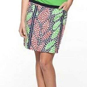 Lilly Pullitzer Roslyn Leaf Caterpillar Multicolor Women's 6 Mini Pencil Skirt
